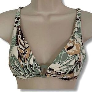 Aerie palm print cutout bikini swimsuit top XS